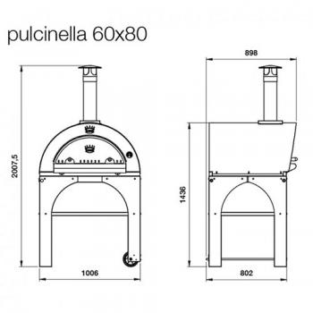 Pizzaofen Pulcinella 80 x 60 Skizze